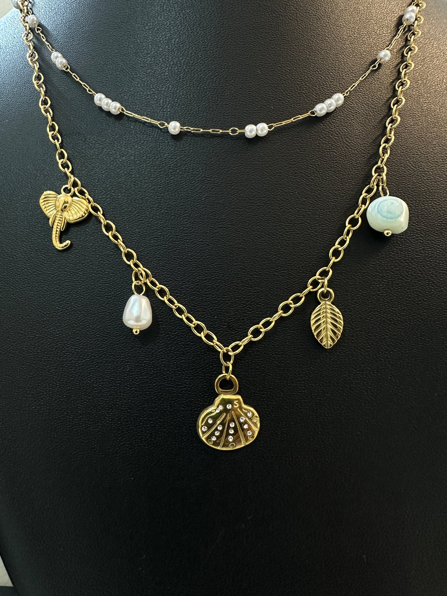 Pearl Eclipse Layered Necklace