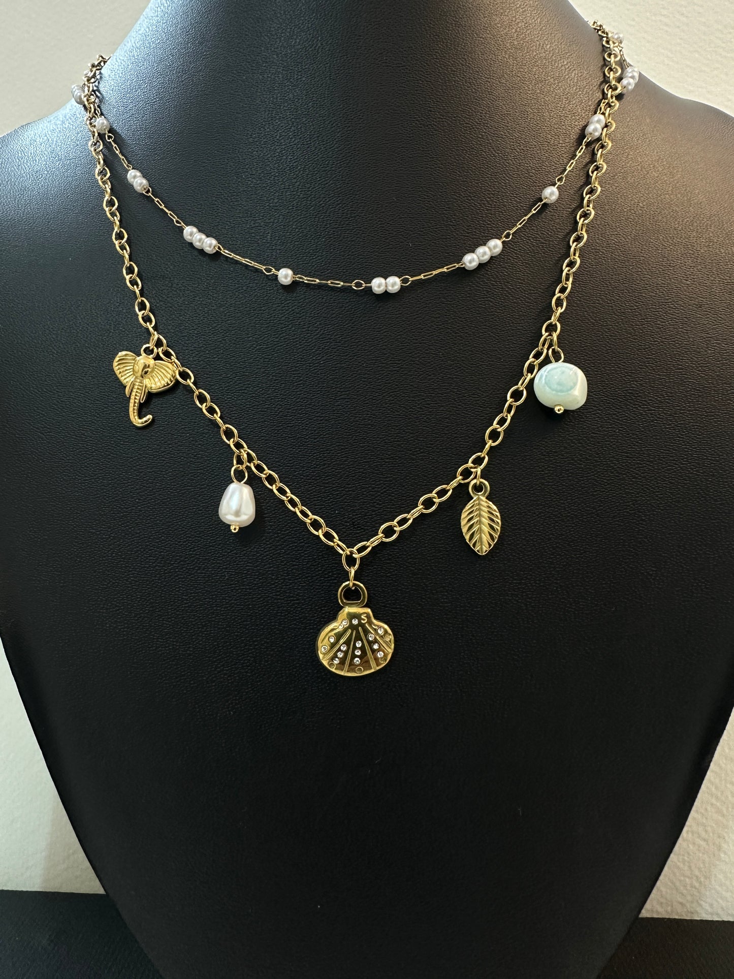 Pearl Eclipse Layered Necklace