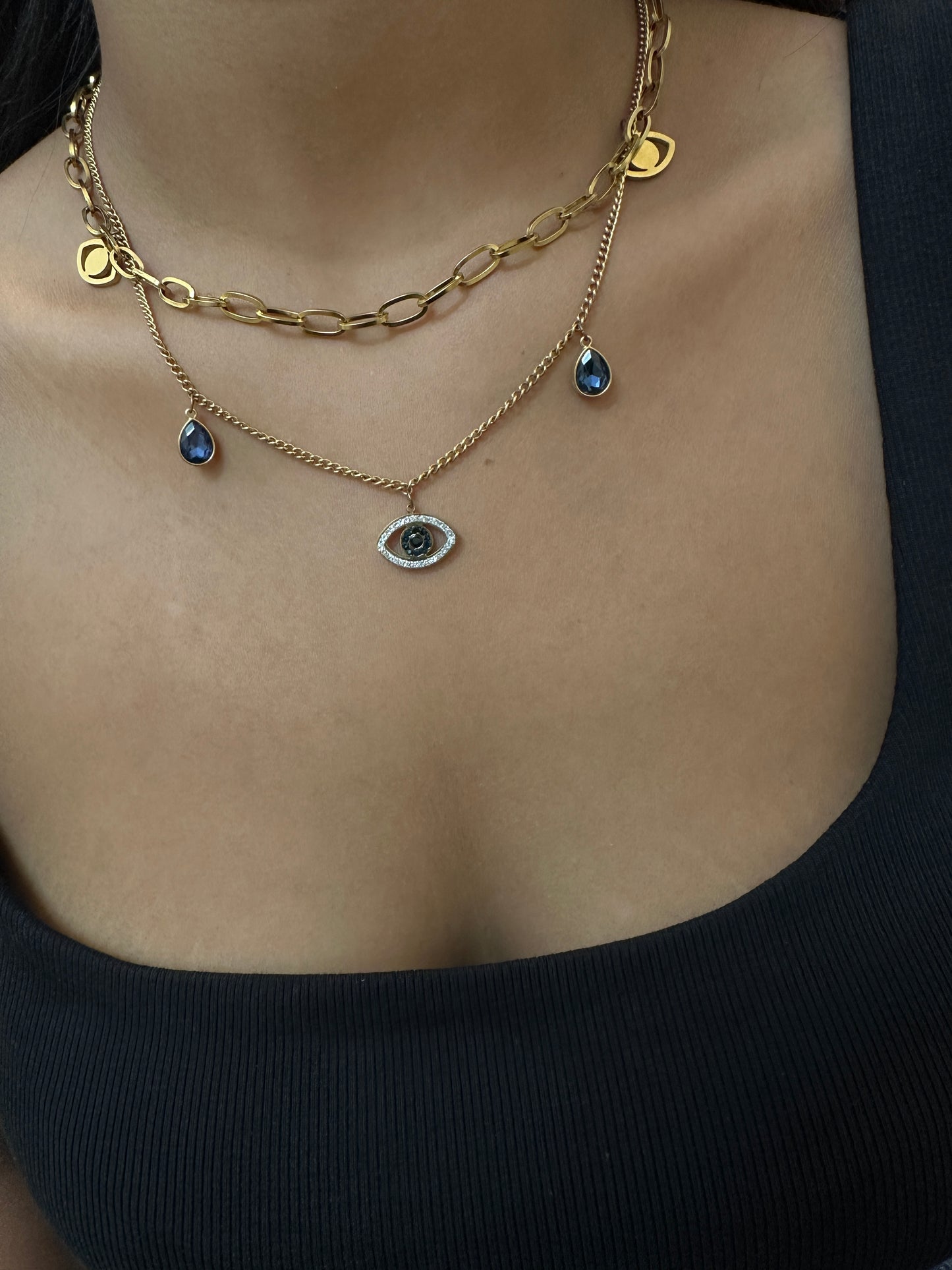 Evil Eye Layered Necklace
