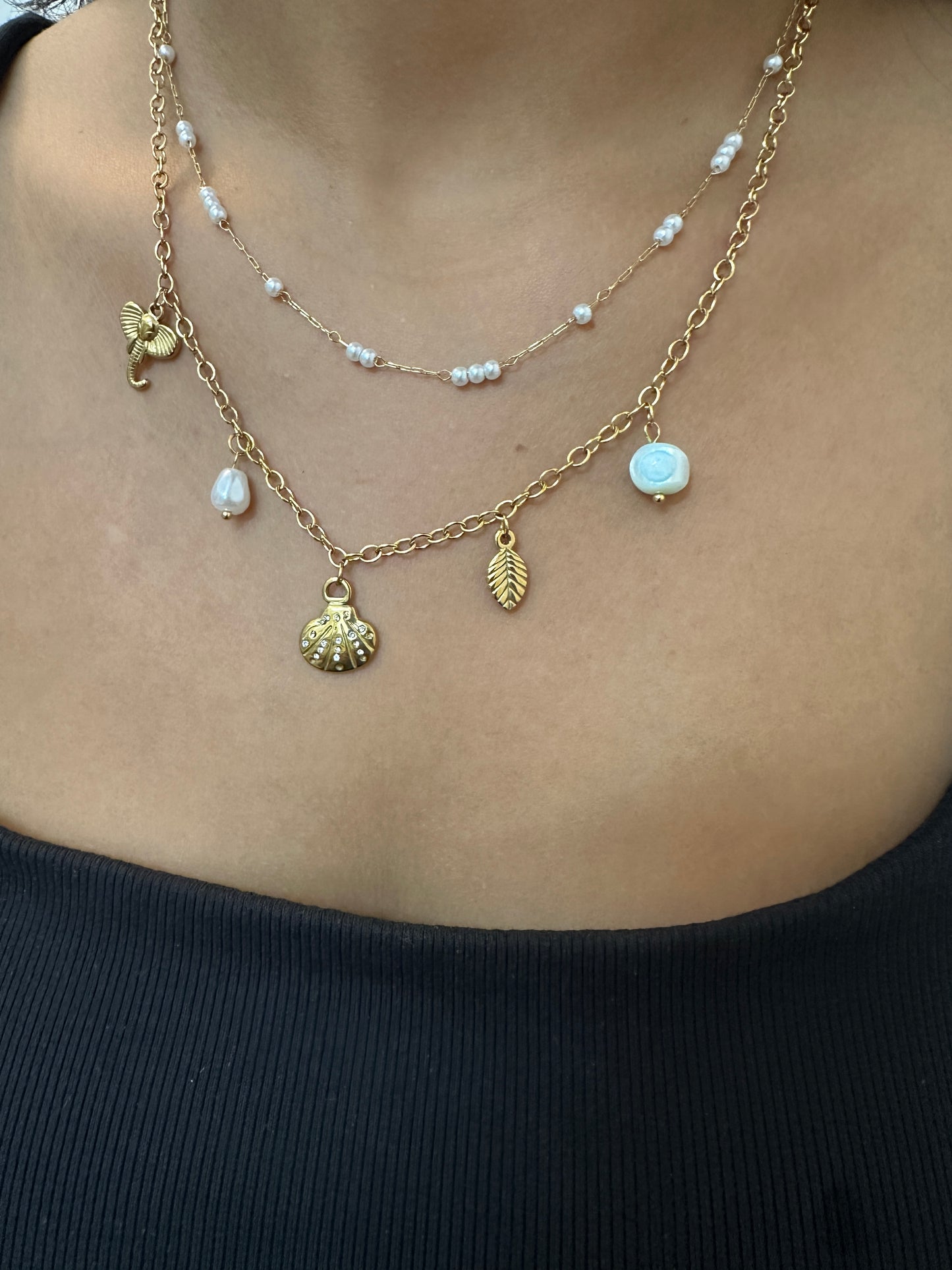 Pearl Eclipse Layered Necklace