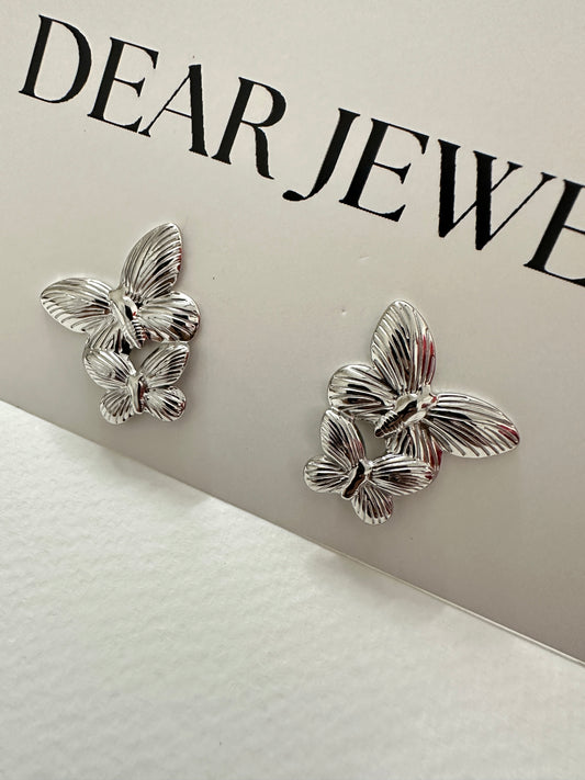 Silver Butterfly Earrings
