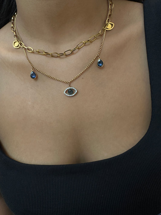 Evil Eye Layered Necklace