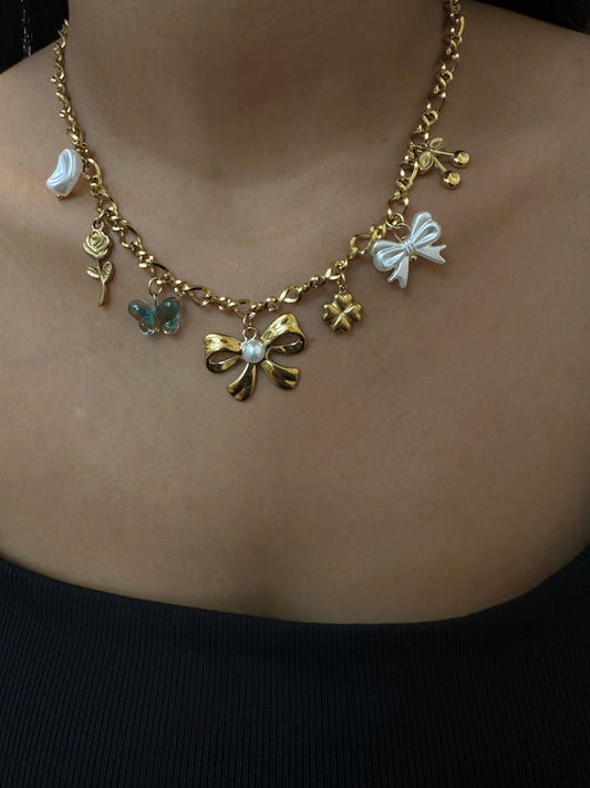 Moonlit Whisper Charm Necklace