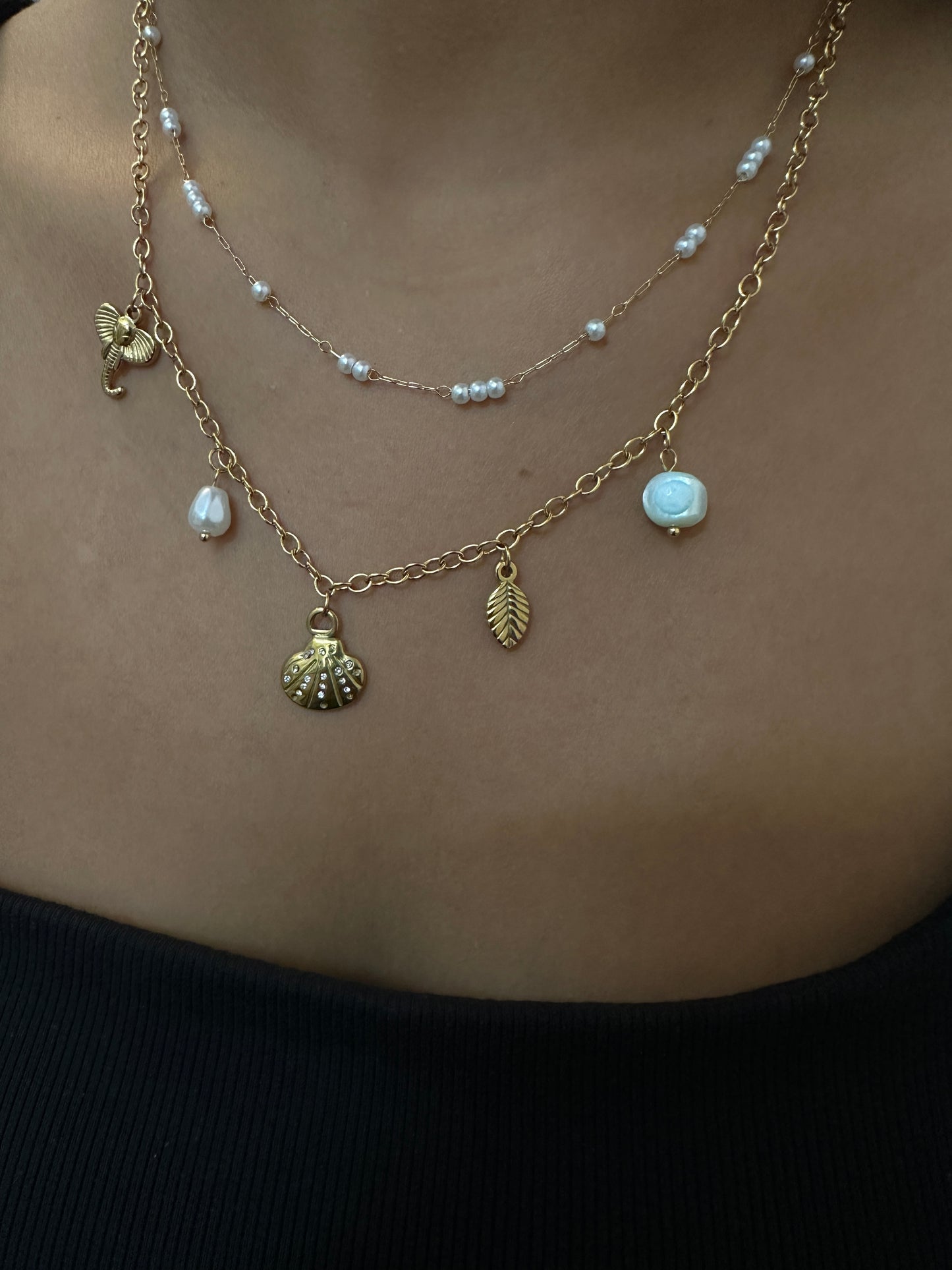 Pearl Eclipse Layered Necklace